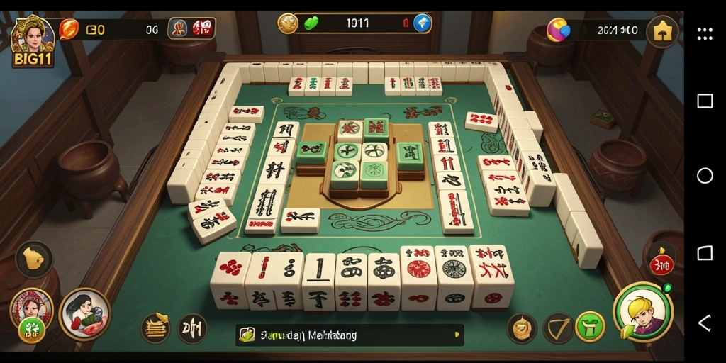 Tampilan gameplay Mahjong yang menarik dan interaktif di BIG11.