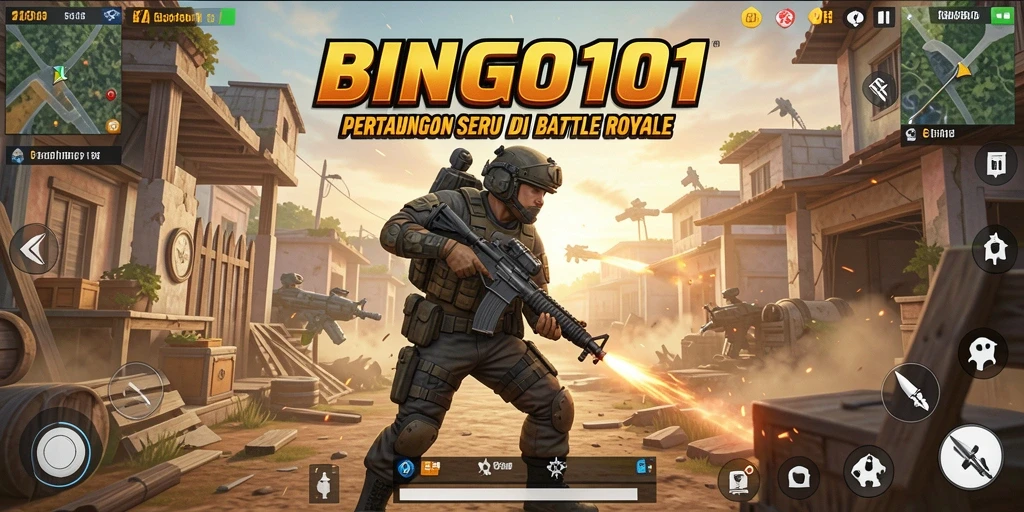 Tangkapan layar gameplay <strong>BINGO101</strong> yang menampilkan pertarungan intens di arena.
