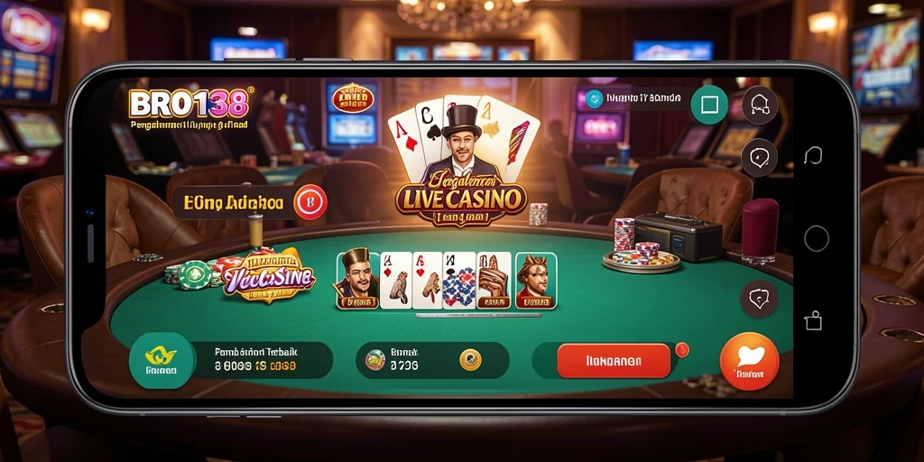 Tampilan utama BRO138 yang menampilkan dealer dan gameplay Live Casino.