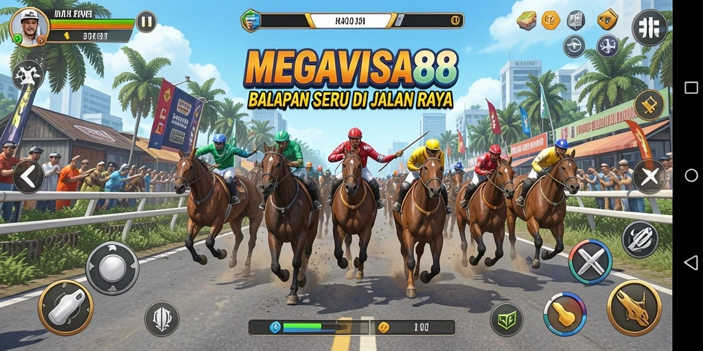 Tampilan menarik saat balapan di lintasan dengan mobil cepat.