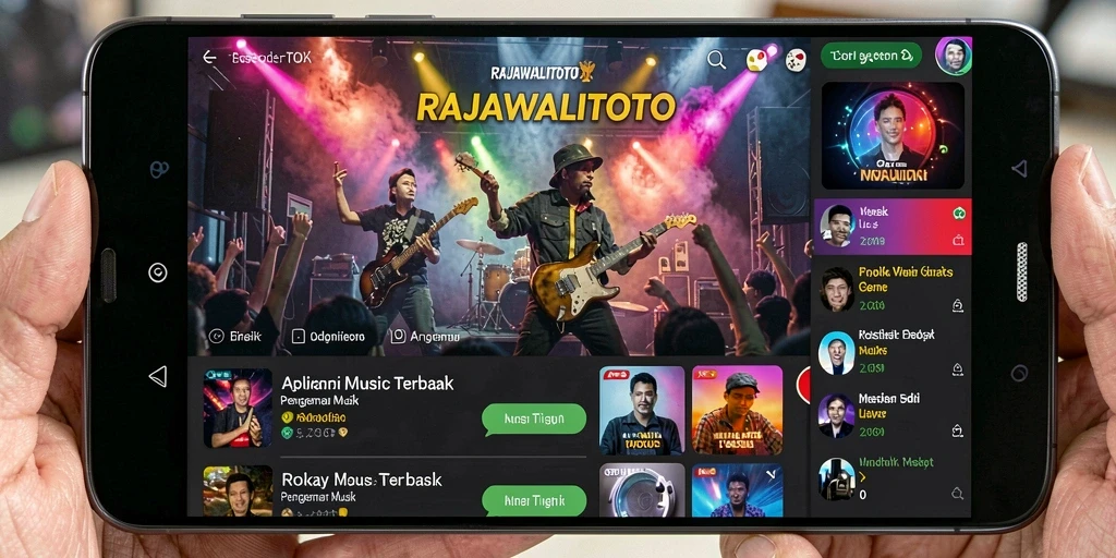 Screenshot gameplay RAJAWALITOTO menunjukkan interaksi musik yang seru.