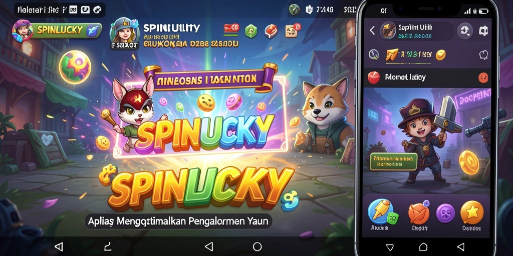 Tampilan antarmuka utama SPINLUCKY dengan fitur-fitur Utility.