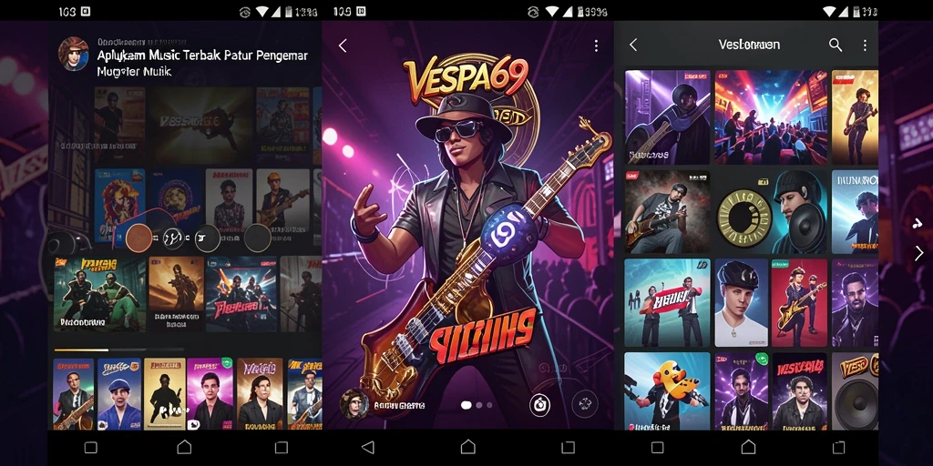 Screenshot VESPA69 menampilkan pengguna beraksi dalam permainan musik.